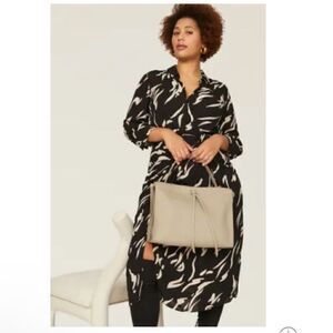 Hugo Boss Designer Katlin Leather Tote/Crossbody Beige/Nude/Taupe. EUC